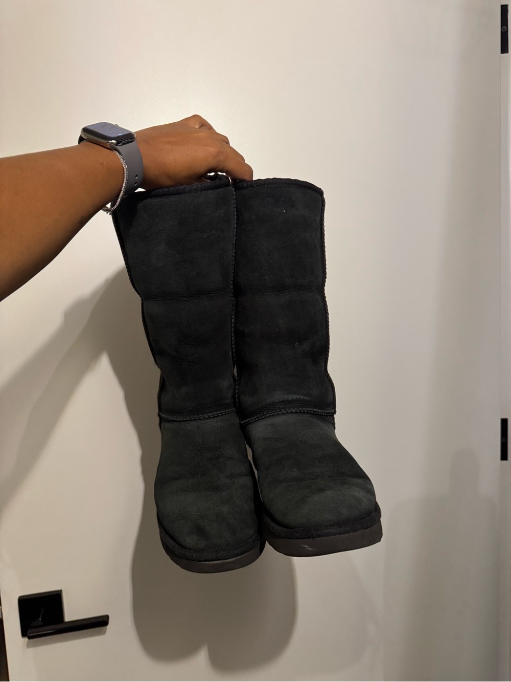 UGG Classic Black Women's Suede Mid-Calf Boot